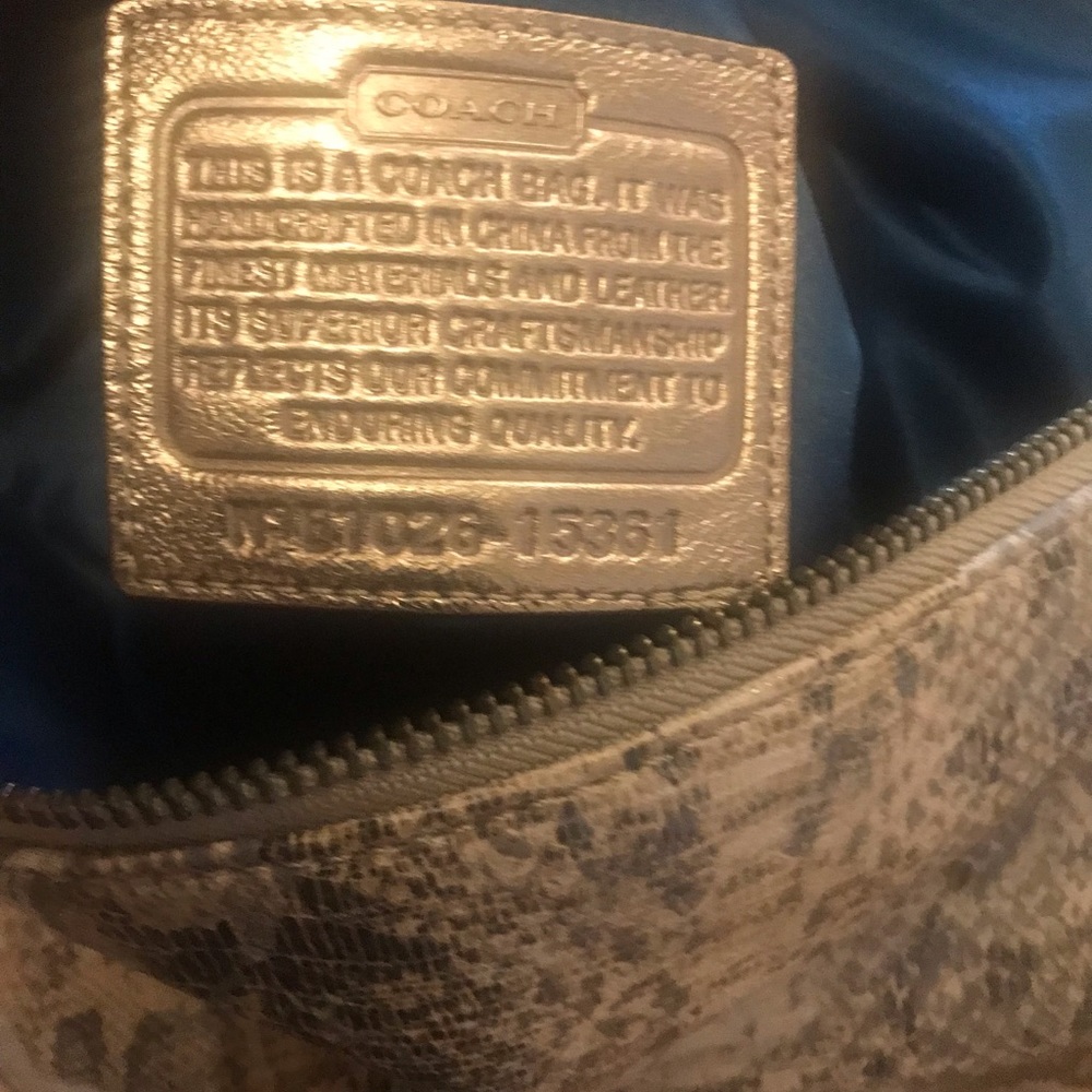 Coach W/ 2 Charms: Kristin Python Hobo Python In … - image 5